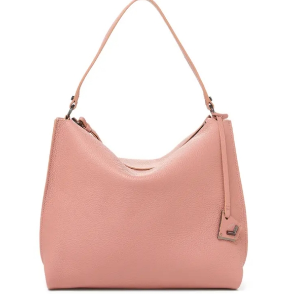 BOTKIER Rose Hudson Hobo Zip Top Tote Purse New 2 Straps Handbag Neutral Mauve - Picture 5 of 12